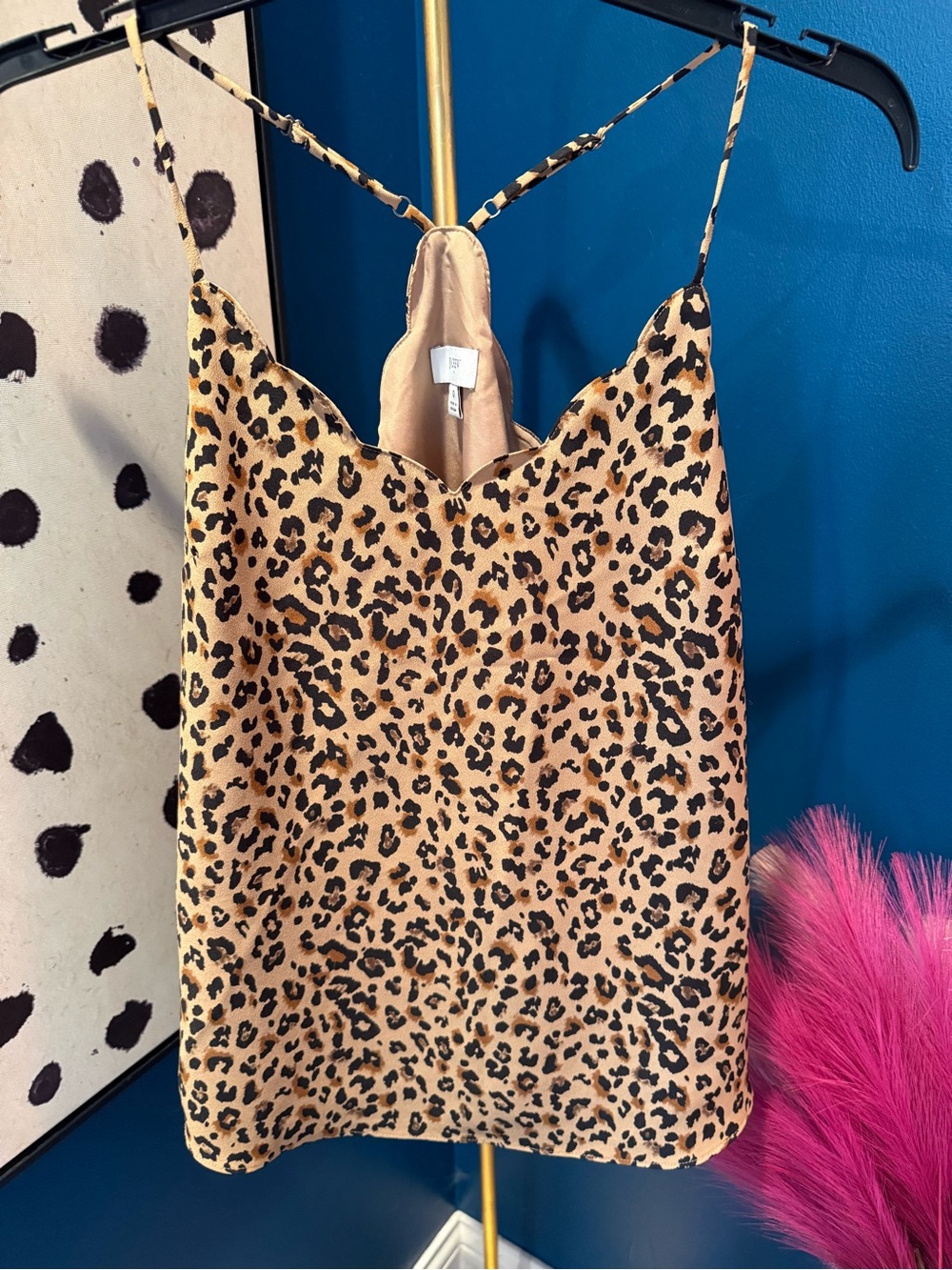 J. Crew Leopard-Print Satin Cami in Tan and Black